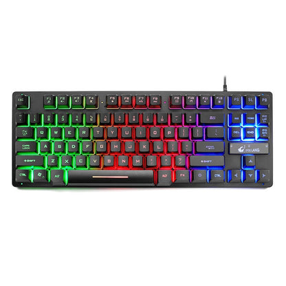 Compact Tenkeyless Wired Gaming Keyboard with Dynamic RGB Lighting