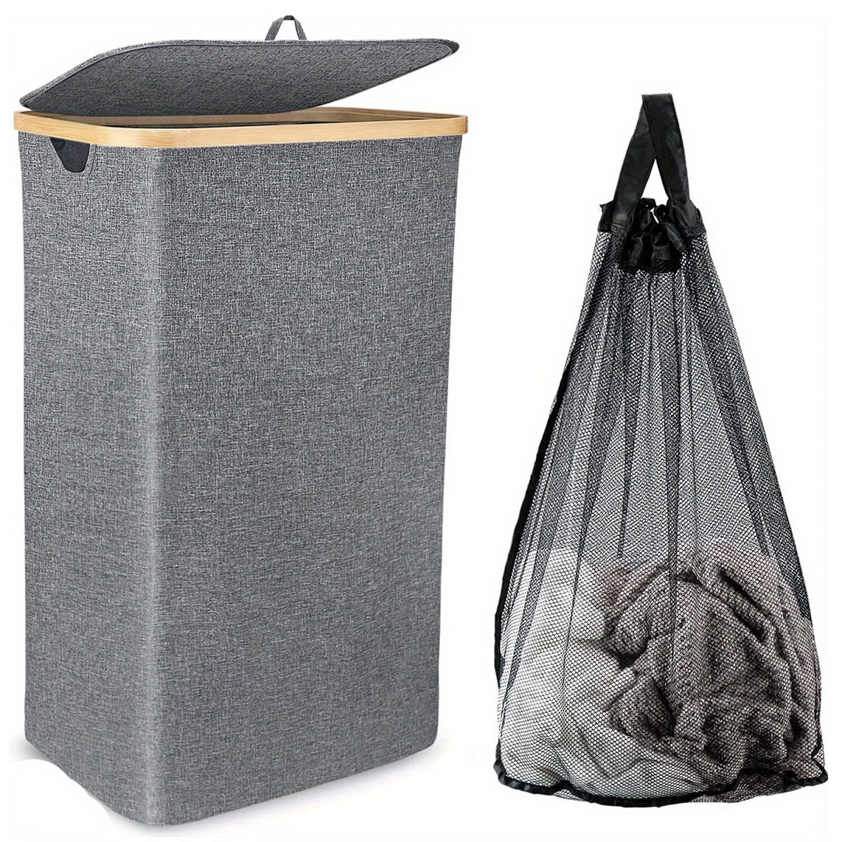Spacious Laundry Basket with Lid for Organized Living