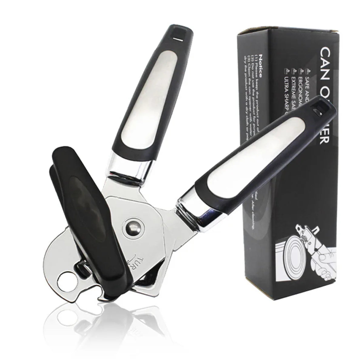 Manual Side-Cut Can Opener - Ergonomic Stainless Steel Tool