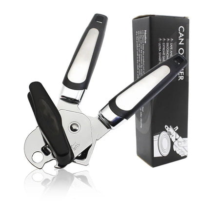 Manual Side-Cut Can Opener - Ergonomic Stainless Steel Tool