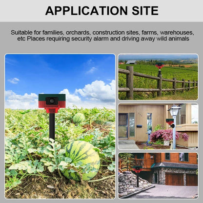 Outdoor Waterproof Animal Deterrent Alarm with Solar Motion Sensor and Loud Siren