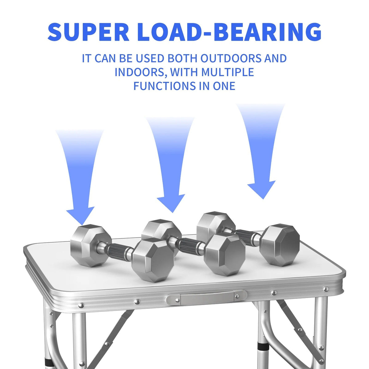 Portable Aluminum Camping Table - Compact Design with Height Adjustment