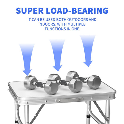 Portable Aluminum Camping Table - Compact Design with Height Adjustment