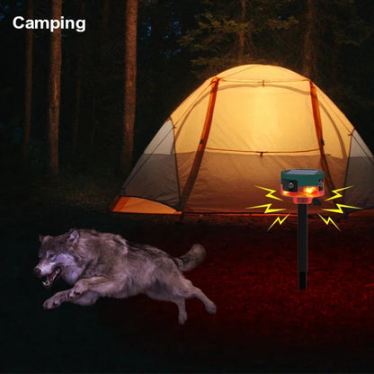 Outdoor Waterproof Animal Deterrent Alarm with Solar Motion Sensor and Loud Siren