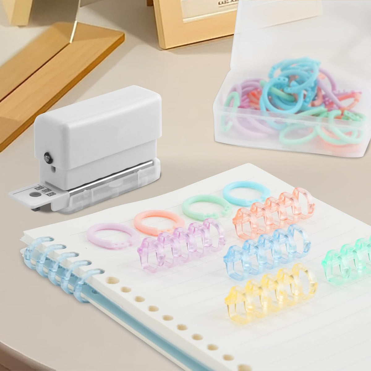 Compact 6-Hole Punch Tool for DIY Planning and Paper Binding
