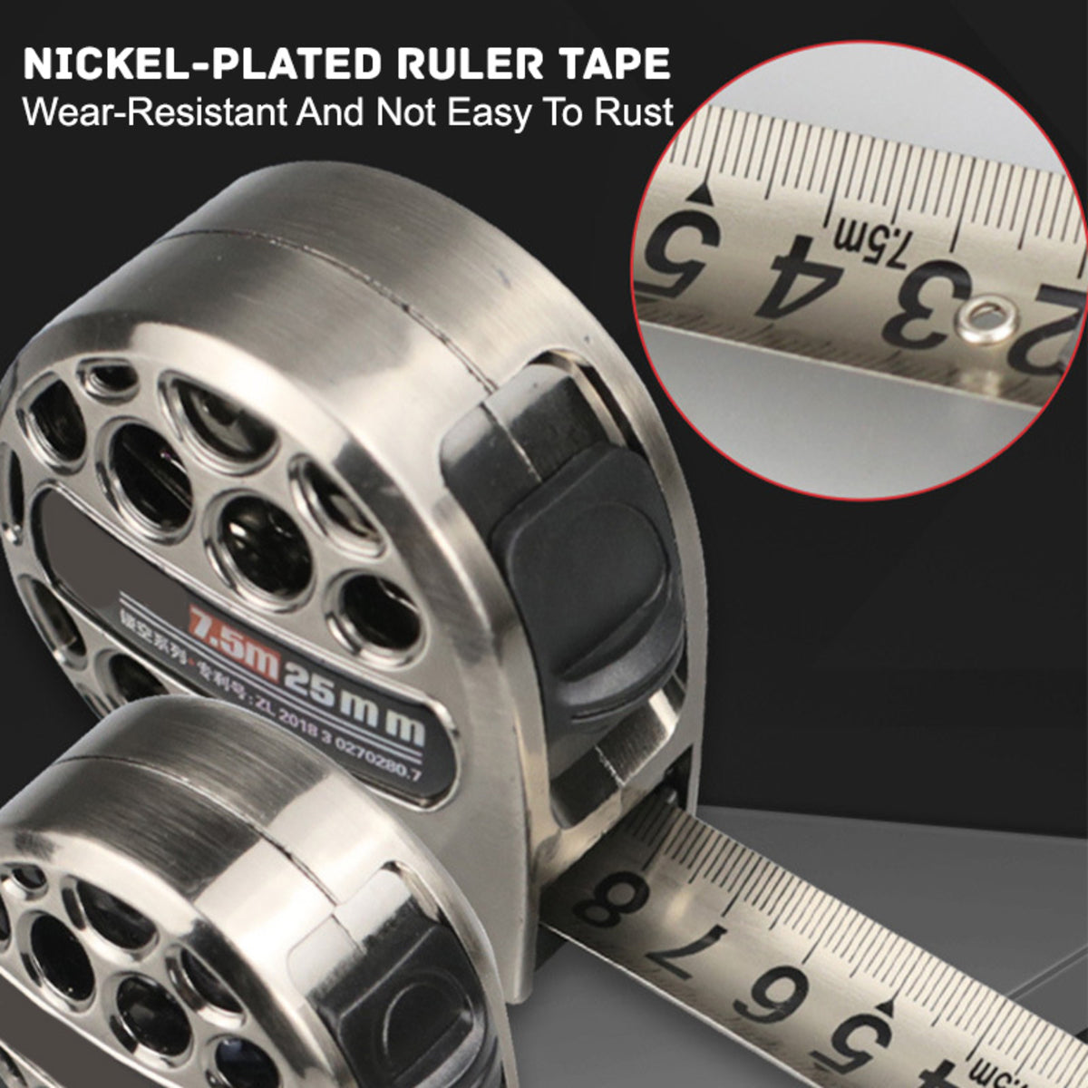 Stainless Steel Retractable Measuring Tape - Corrosion-Resistant Tool