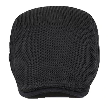 Summer Flat Cap - Breathable Mesh Beret Hat for UV Shielding