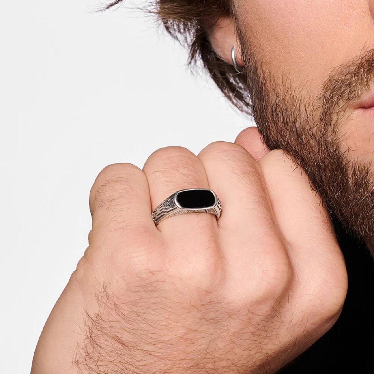 Oval Shaped Vintage Ring in 925 Sterling Silver for Unisex