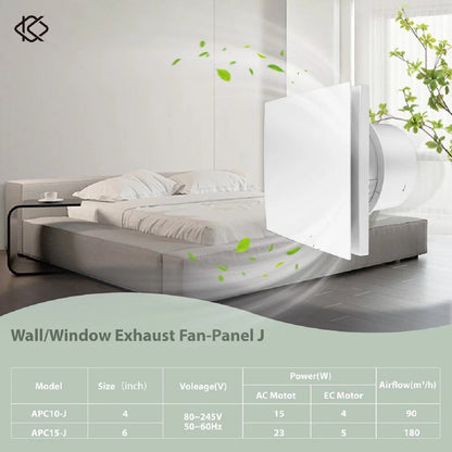Wall-Mounted Ventilation Fan - Reversible with Remote Control