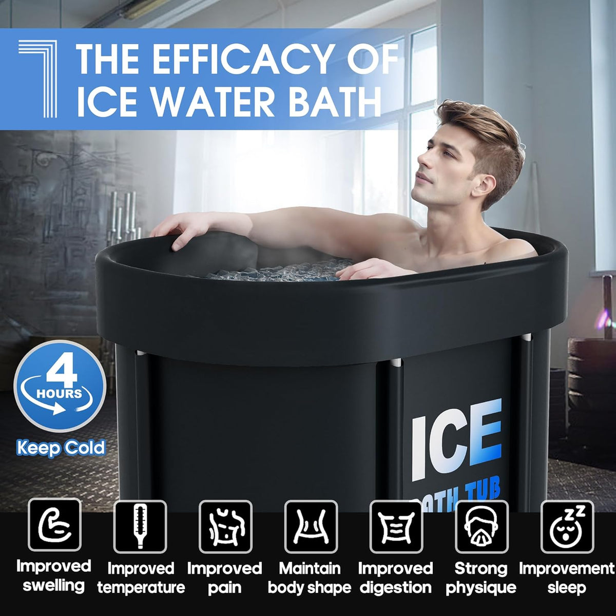 450L Portable Cold Plunge Tub – Oval Ice Bath