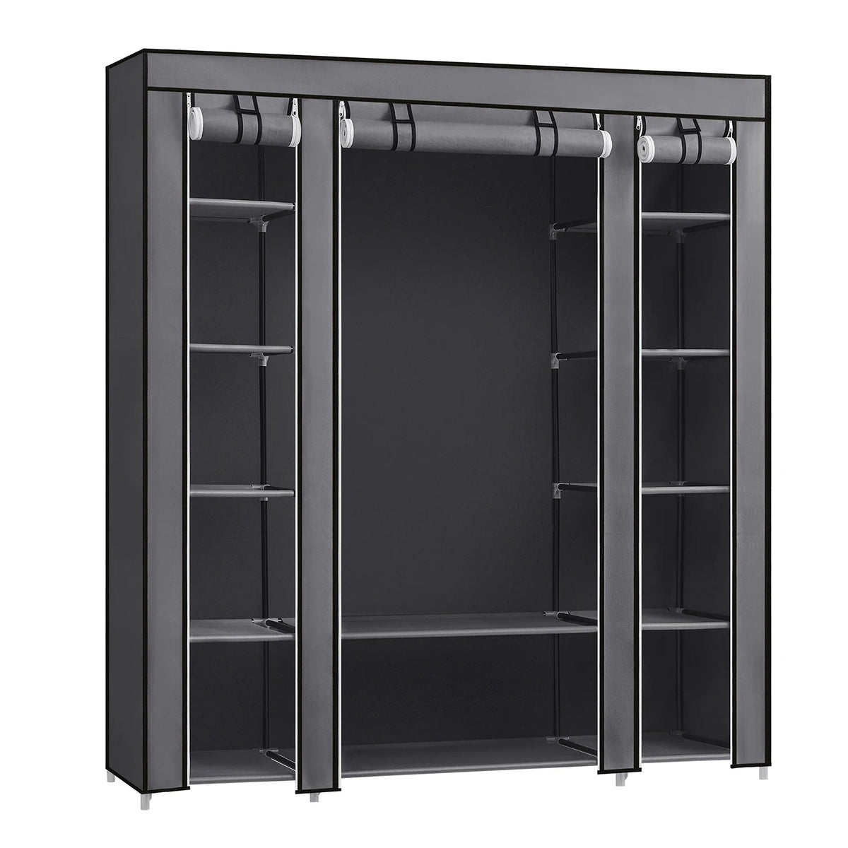 Clothes Rack with Fabric Enclosure and Storage - Portable Wardrobe