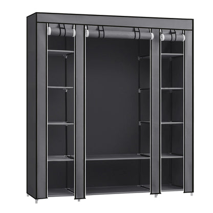 Clothes Rack with Fabric Enclosure and Storage - Portable Wardrobe
