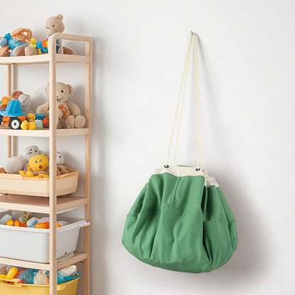 Kids' Toy Organizer with Drawstring - Portable Storage Bag and Play Mat