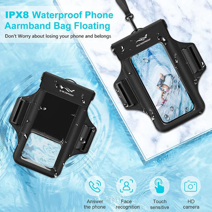 Phone Armband Pouch with Detachable Strap - Waterproof Case