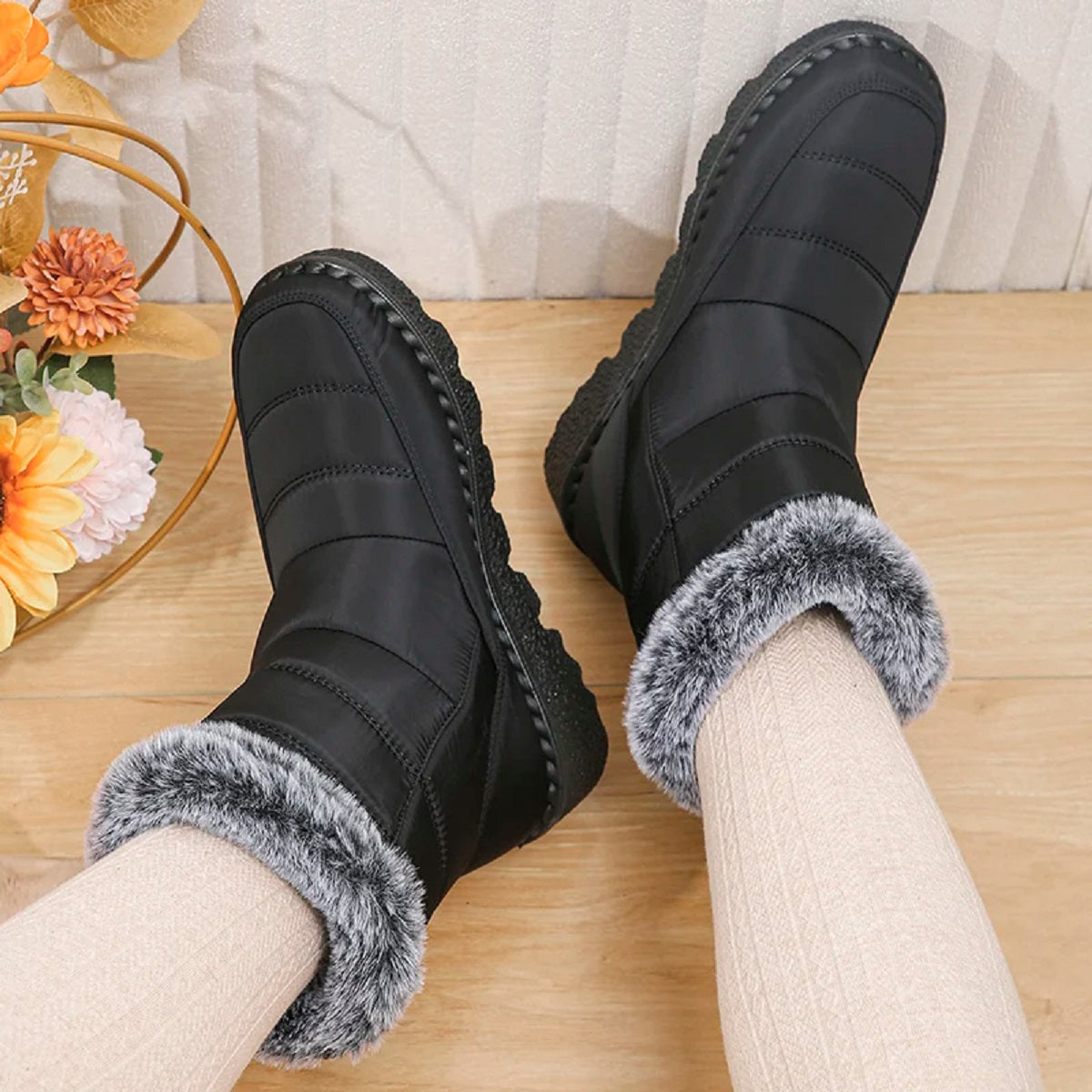 Winter Ankle Boots for Women - Cozy Plush Snow Footwear
