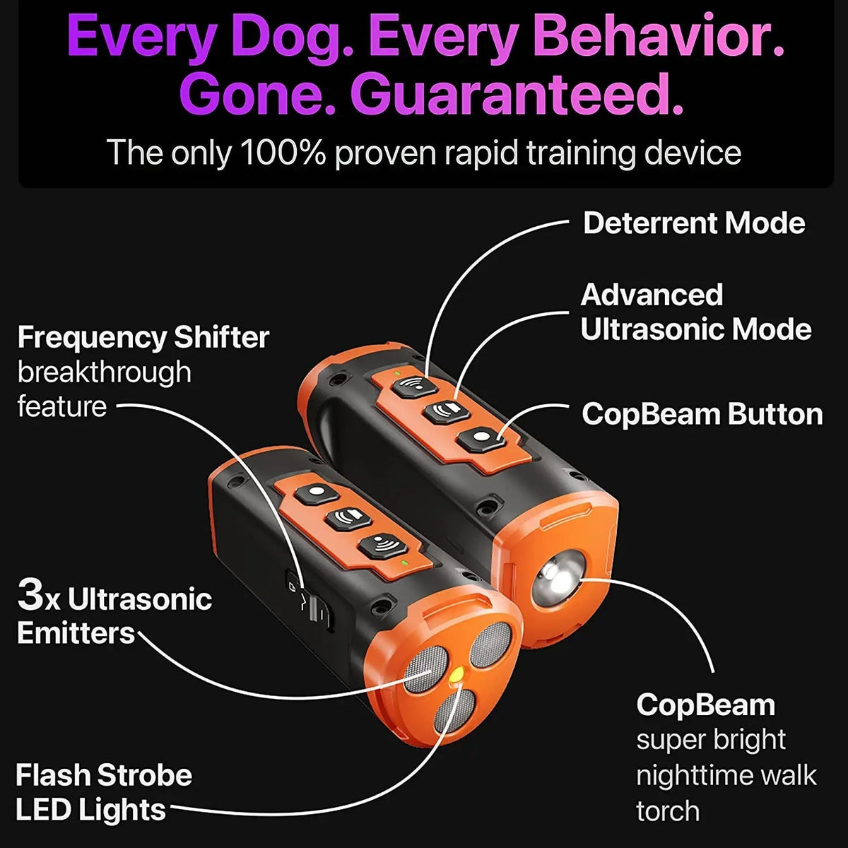 Ultrasonic Anti-Bark Device for Dogs - Rechargeable Trainer