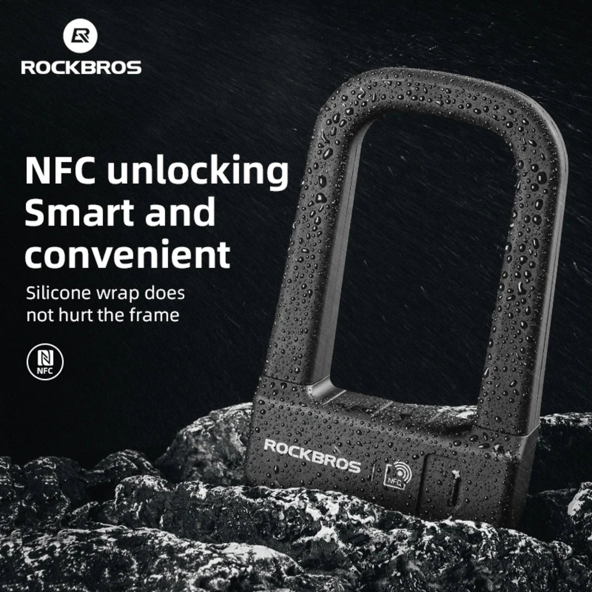 Waterproof Anti-Theft U-Shape Bike Lock with NFC Technology and Aluminum Alloy