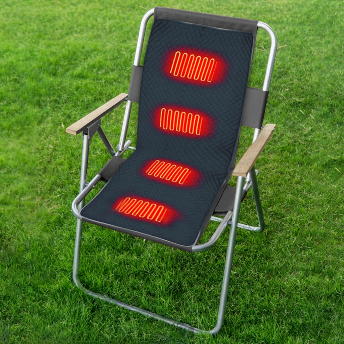 Portable Heated Mat for Camping Chair - 4-Zone Warm Cushion