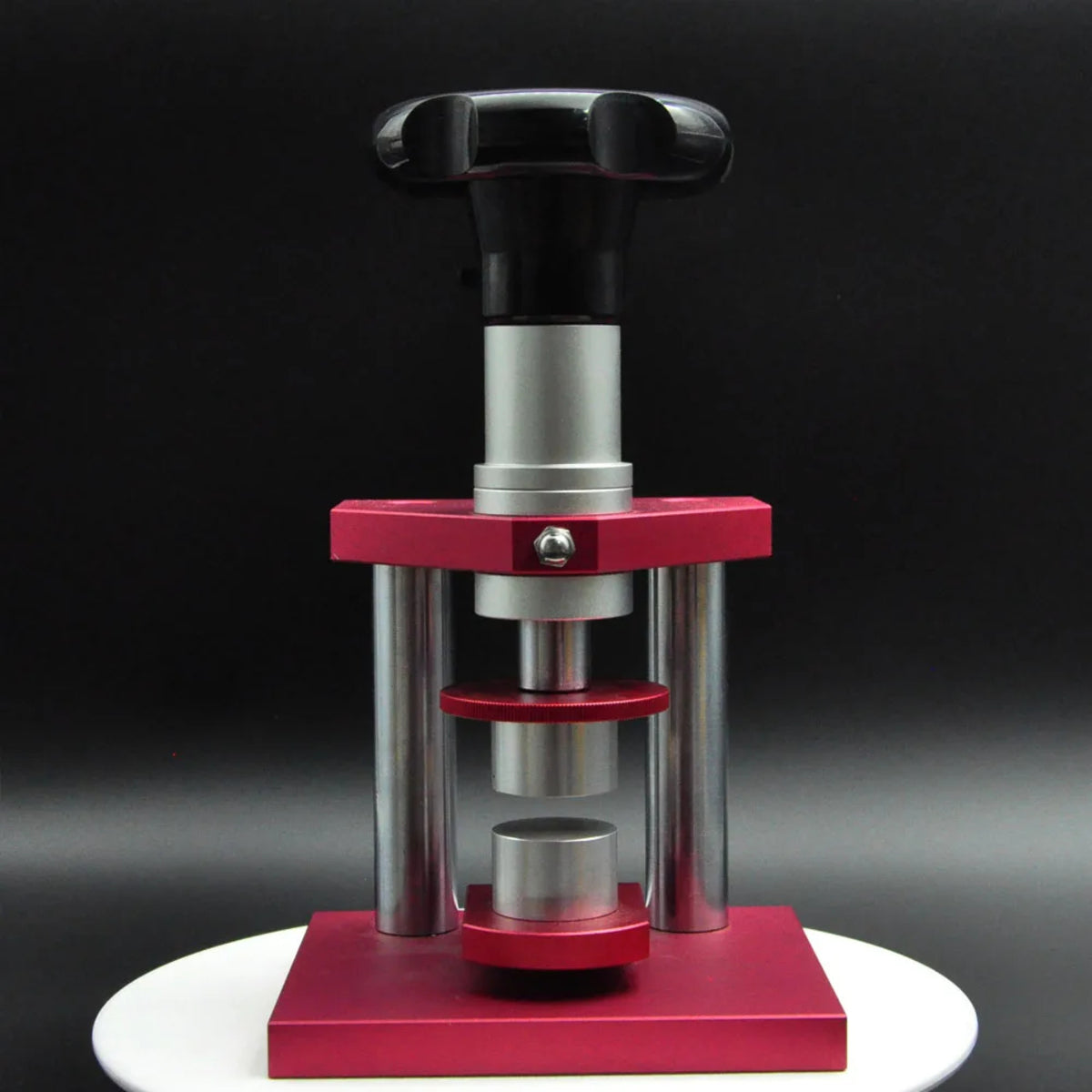 Watch Case Press Tool with Screw Mechanism - 20 Dies for Crystal Back
