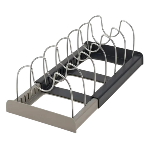 Kitchen Organizer Rack in Stainless Steel for Pots and Lids