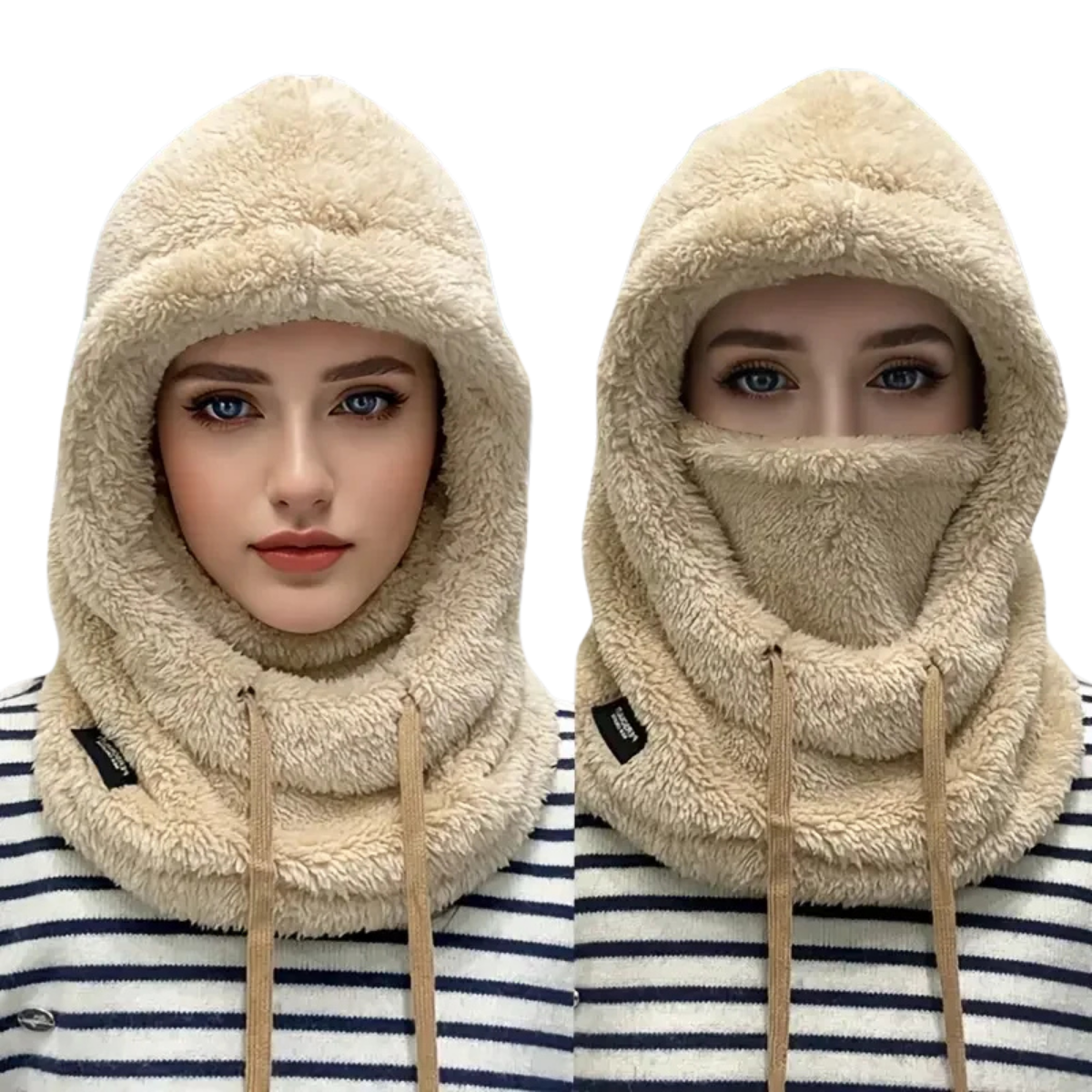 Fleece Ski Hooded Balaclava - Windproof Thermal Face Mask for Winter