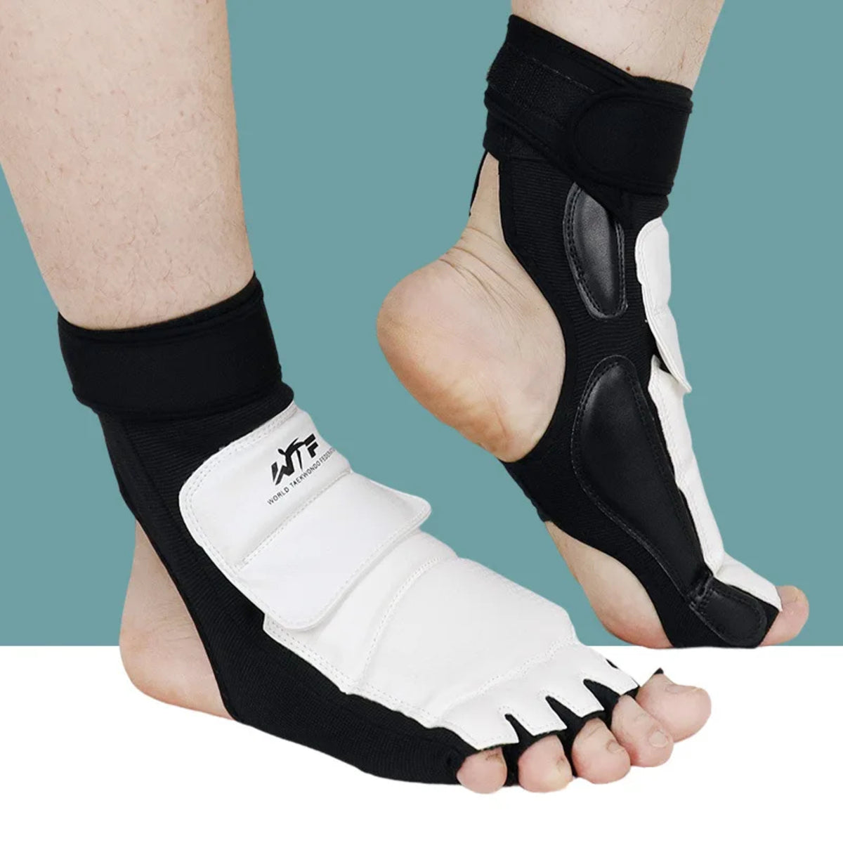 Kids' Leather Ankle Protectors for Taekwondo Sparring Foot Gloves