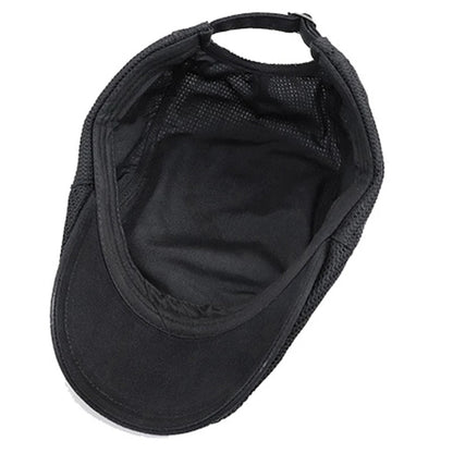 Summer Flat Cap - Breathable Mesh Beret Hat for UV Shielding