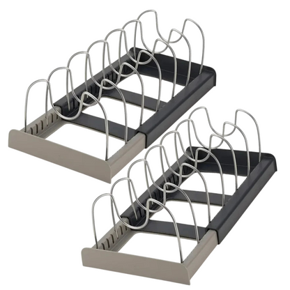 Kitchen Organizer Rack in Stainless Steel for Pots and Lids