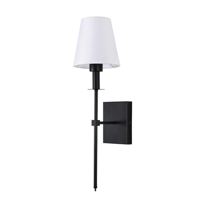 Wall Lamps in Vintage Industrial Style with White Fabric Shade