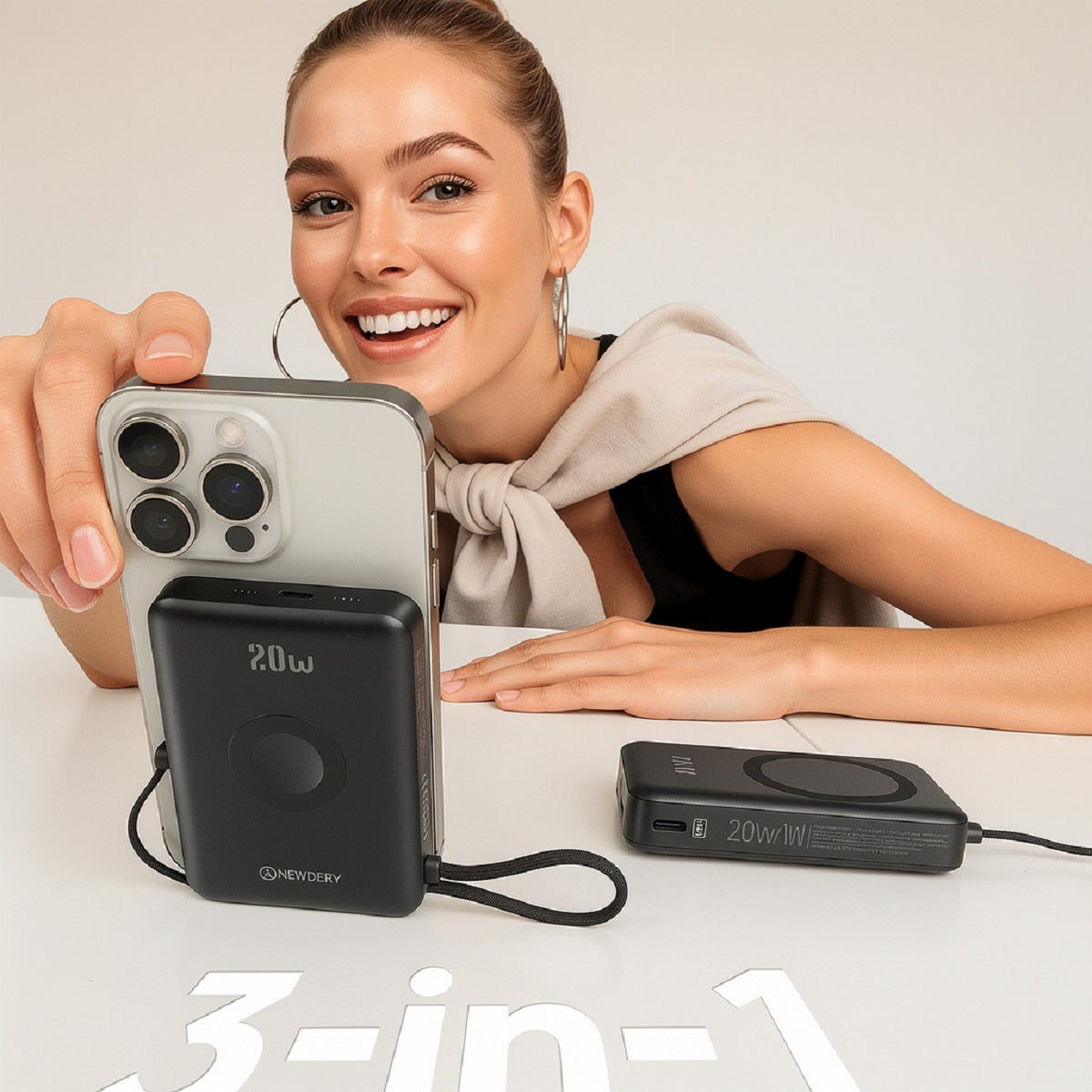 Portable Wireless Charger for iPhone and Apple Watch Power Bank