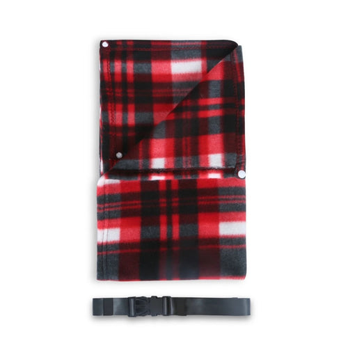 Fleece Lap Blanket for Wheelchair with Adjustable Anti-Slip Harness