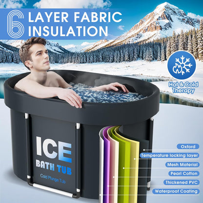 450L Portable Cold Plunge Tub – Oval Ice Bath