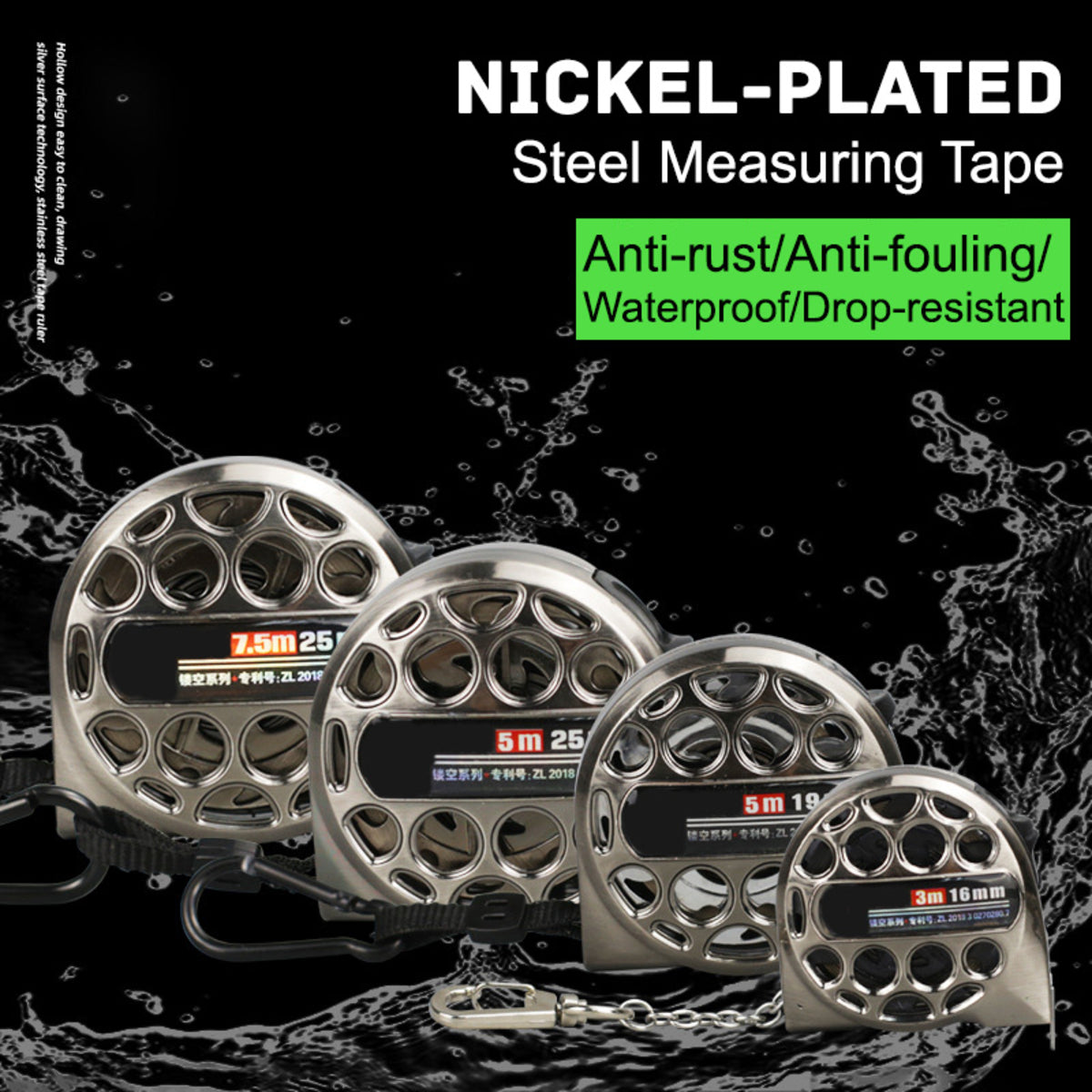 Stainless Steel Retractable Measuring Tape - Corrosion-Resistant Tool