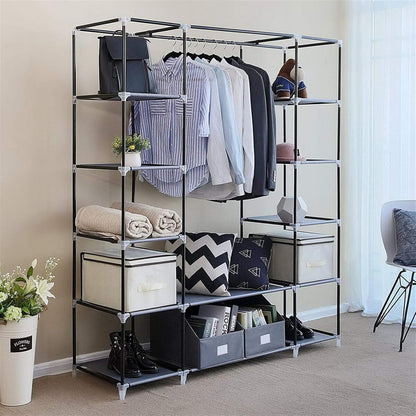 Non-Woven Fabric Storage Closet with Shelves - Portable Wardrobe