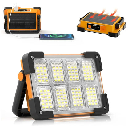 Rechargeable Outdoor LED Spotlight - Solar-Powered Flood Light for Yard and Construction