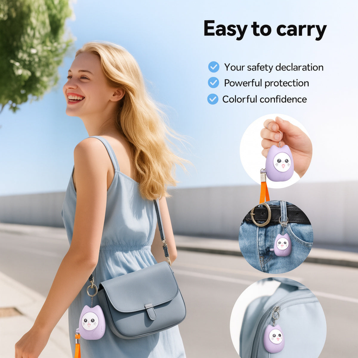 Self-Defense Keychain Alarm - Personal Safety Siren for Women and Girls