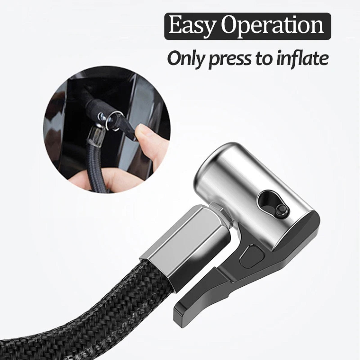 Compact Air Pump with LED Light for Cars, Motorcycles, and Bicycles