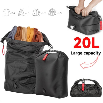 Portable Waterproof Storage Bag for Vacuum Compression of Travel Clothes