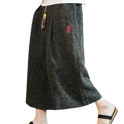 Japanese Wide-Leg Summer Shorts - Kimono-Inspired Design