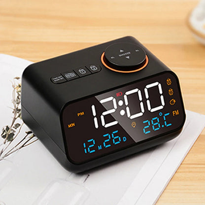 Digital Alarm Clock with FM Radio and Calendar - LED Bedside Timepiece