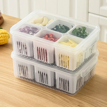 Storage Container for Refrigerator - Fresh Vegetable and Fruit Organizer