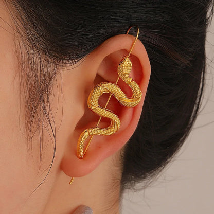 Snake Design Ear Crawler Wrap Earrings in Punk Style
