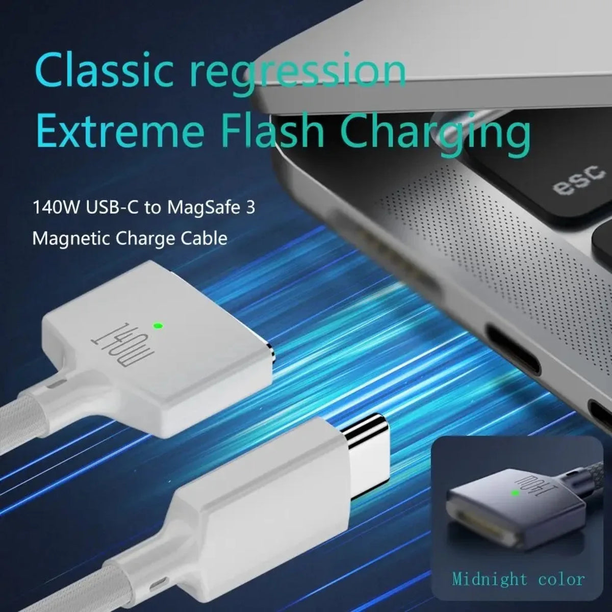 2M 140W Charger for MacBook - USB-C to MagSafe Cable