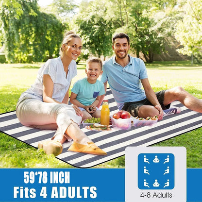 Foldable Beach and Camping Mat - Waterproof Picnic Blanket with Handle
