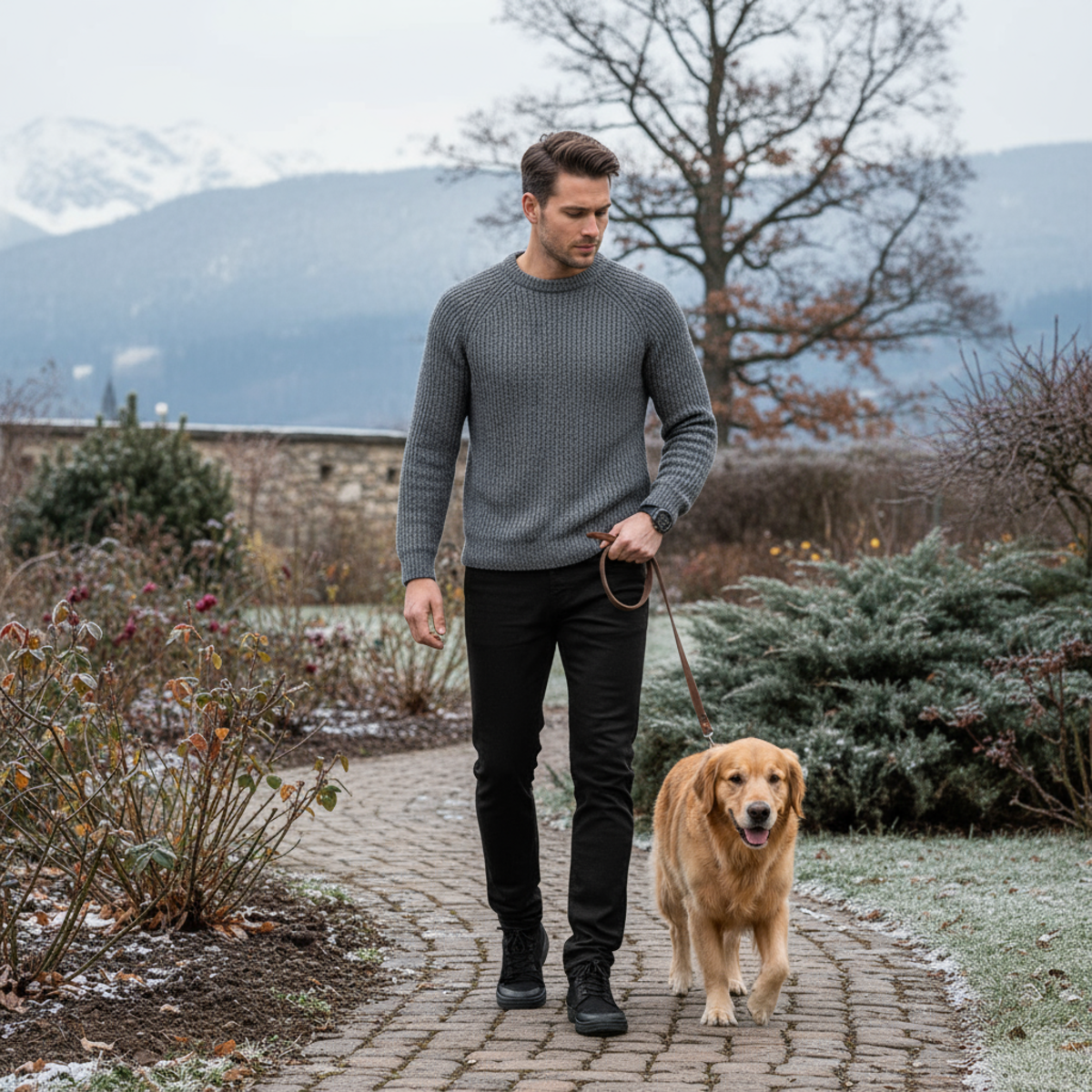 Men's Slim Straight Denim Pants - Warm Elastic Fleece Lined for Winter