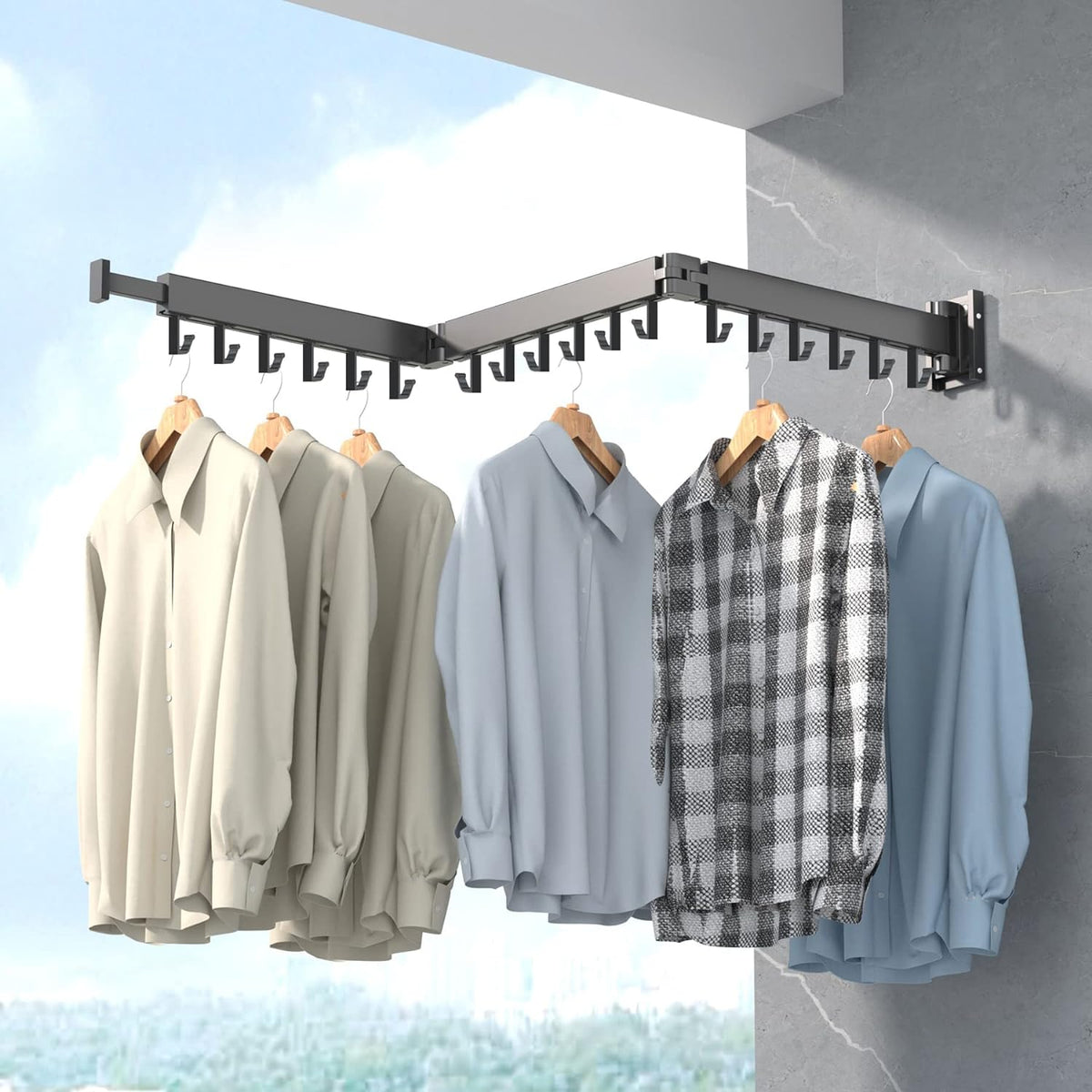 Clothes Drying Rack for Wall Installation