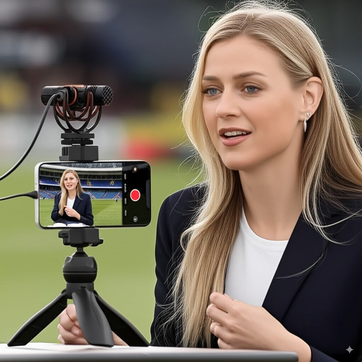 On-Camera Cardioid Microphone with Shock Mount for Pro Shotgun Use