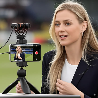 On-Camera Cardioid Microphone with Shock Mount for Pro Shotgun Use