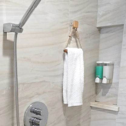 Wooden Bathroom Tissue Rack with Towel Bar - Wall-Mounted Toilet Paper Holder
