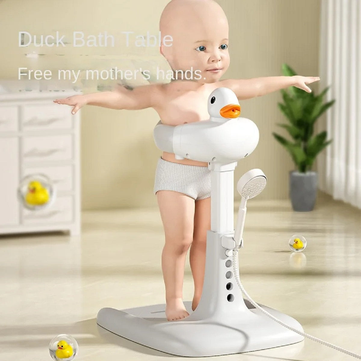 Adjustable Baby Bath Handle in Duck Shape - Non-Slip Shower Aid for Toddlers